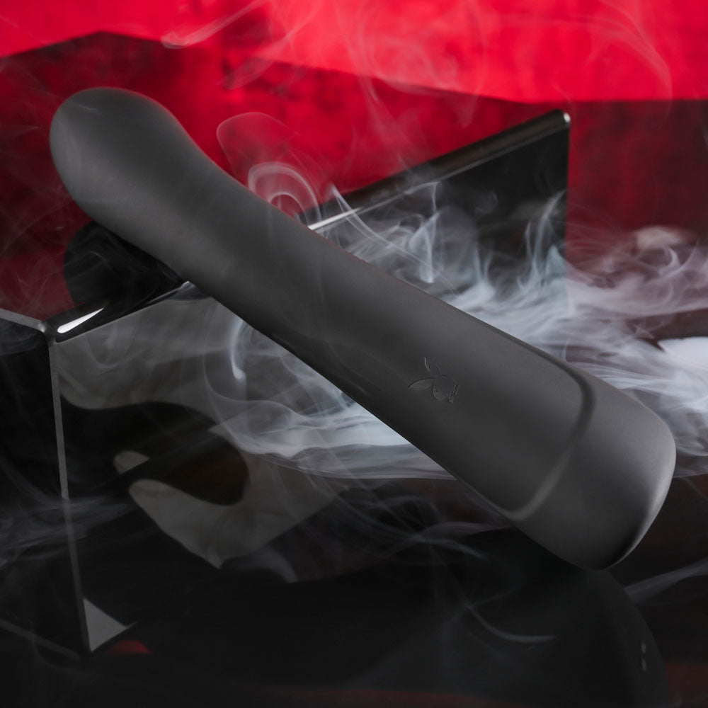 Playboy Pleasure Thats The Spot Black 23.3 Cm Usb Rechargeable Rabbit Vibrator With G Spot Tapper