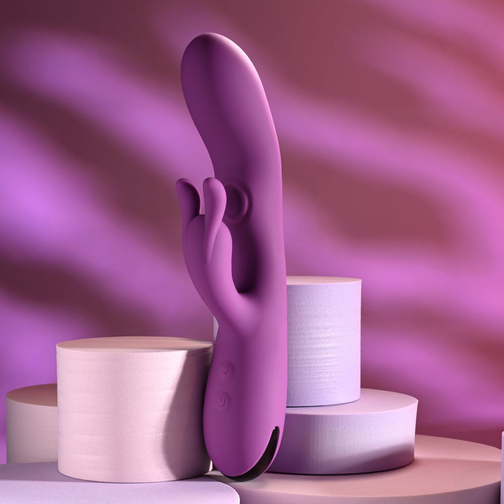 Playboy Pleasure Busy Bunny Purple 22.6 Cm Usb Rechargeable Rabbit Vibrator With Tapping Shaft