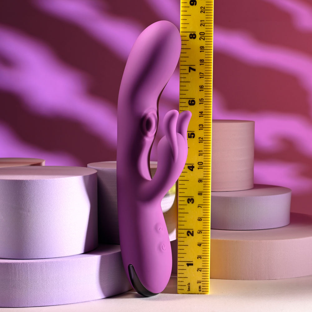 Playboy Pleasure Busy Bunny Purple 22.6 Cm Usb Rechargeable Rabbit Vibrator With Tapping Shaft