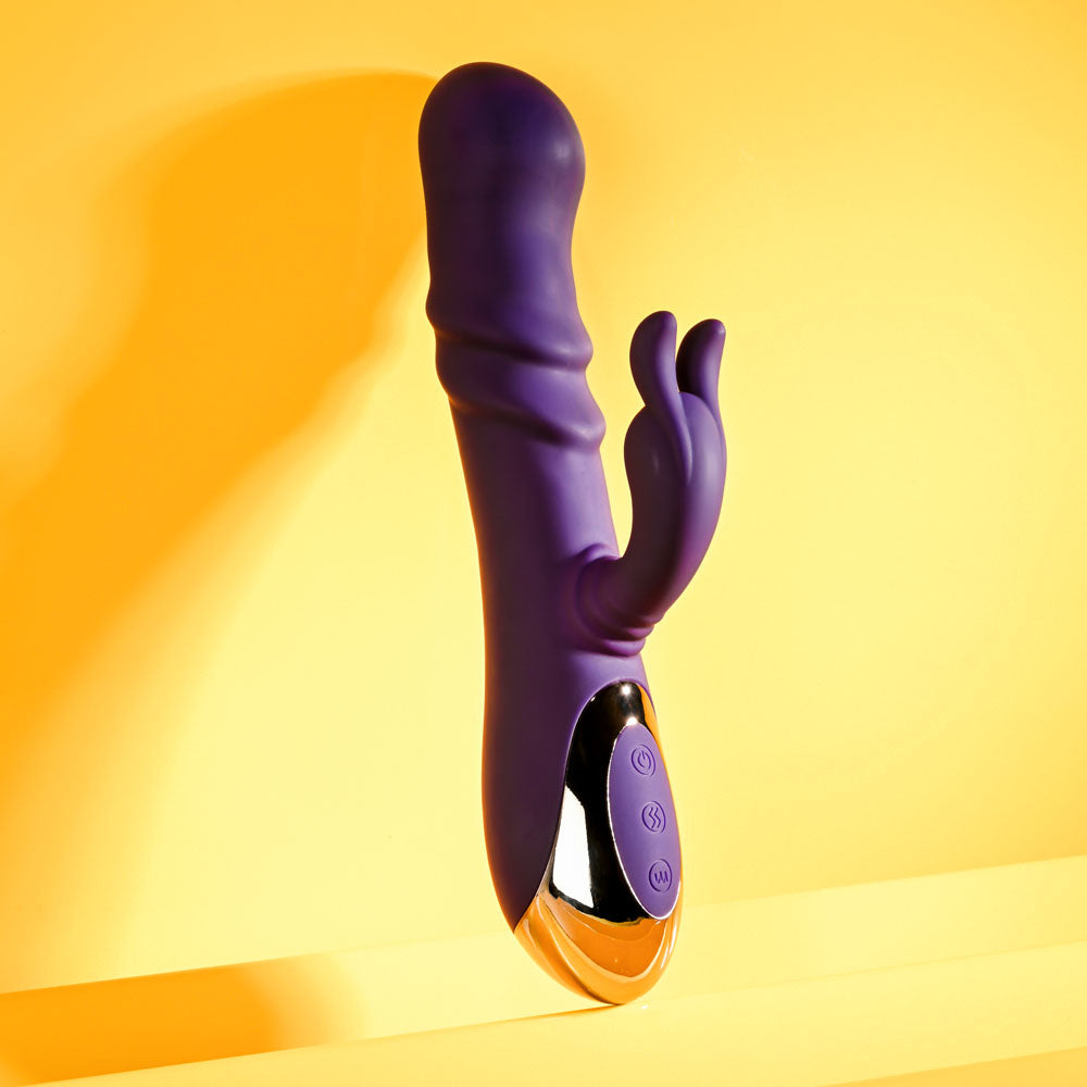 Playboy Pleasure Bunny Punch Purple 24.4 Cm Usb Rechargeable Twirling Rabbit Vibrator