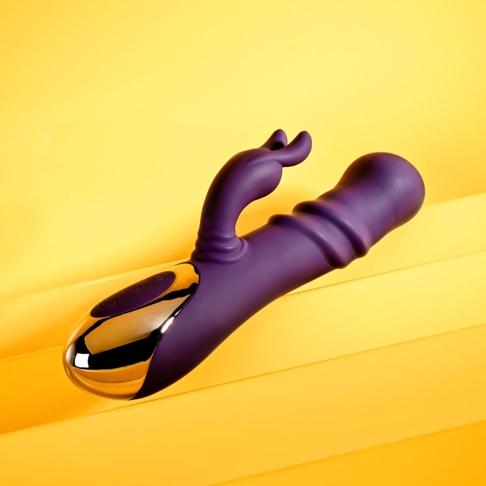 Playboy Pleasure Bunny Punch Purple 24.4 Cm Usb Rechargeable Twirling Rabbit Vibrator
