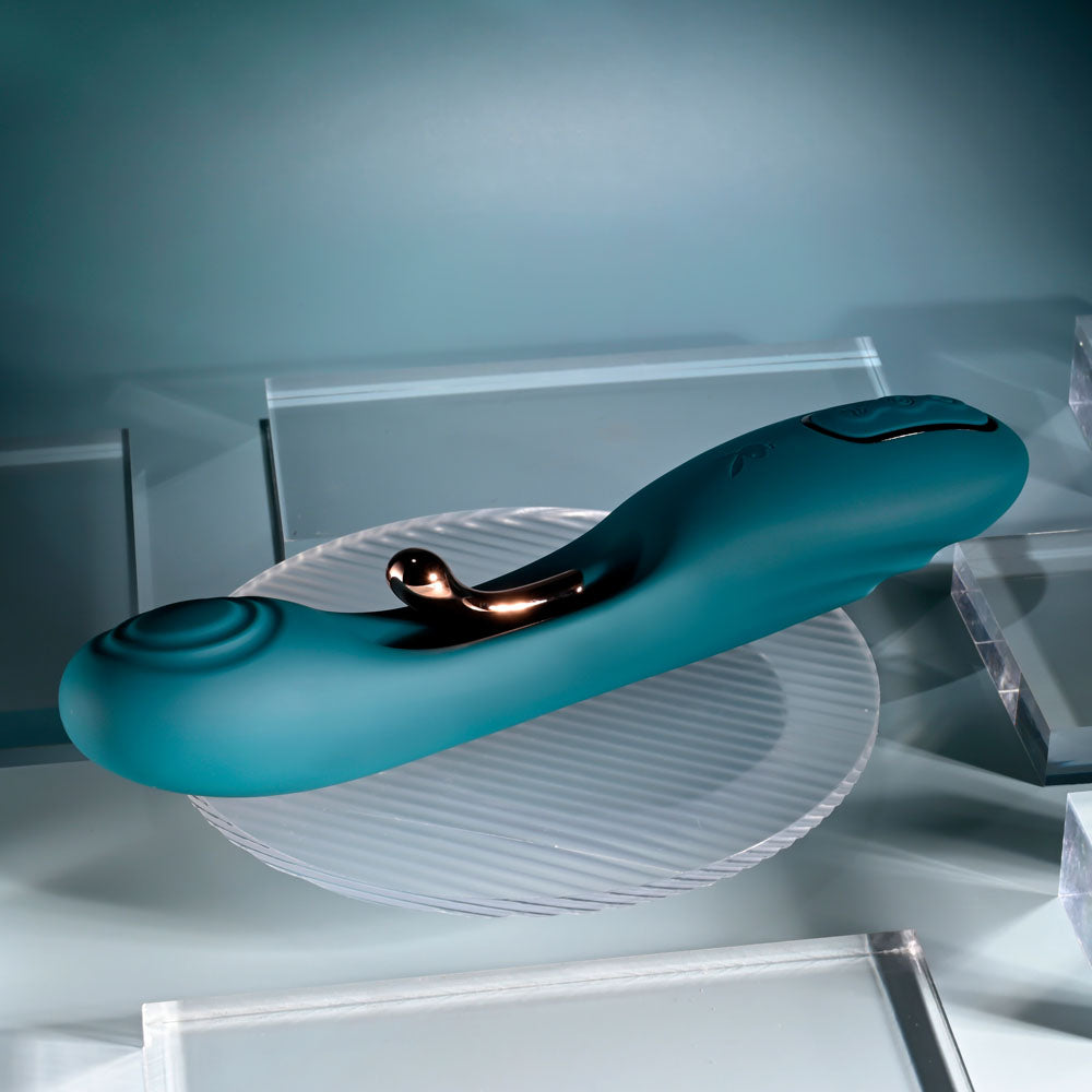 Playboy Pleasure Aurelie Green 22.7 Cm Usb Rechargeable Vibrator With Internal Flicker