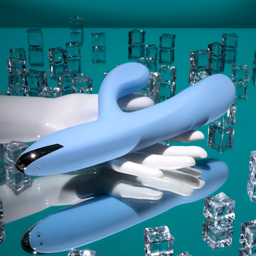 Playboy Pleasure Up And Away Blue 26.7 Cm Usb Rechargeable Rabbit Vibrator