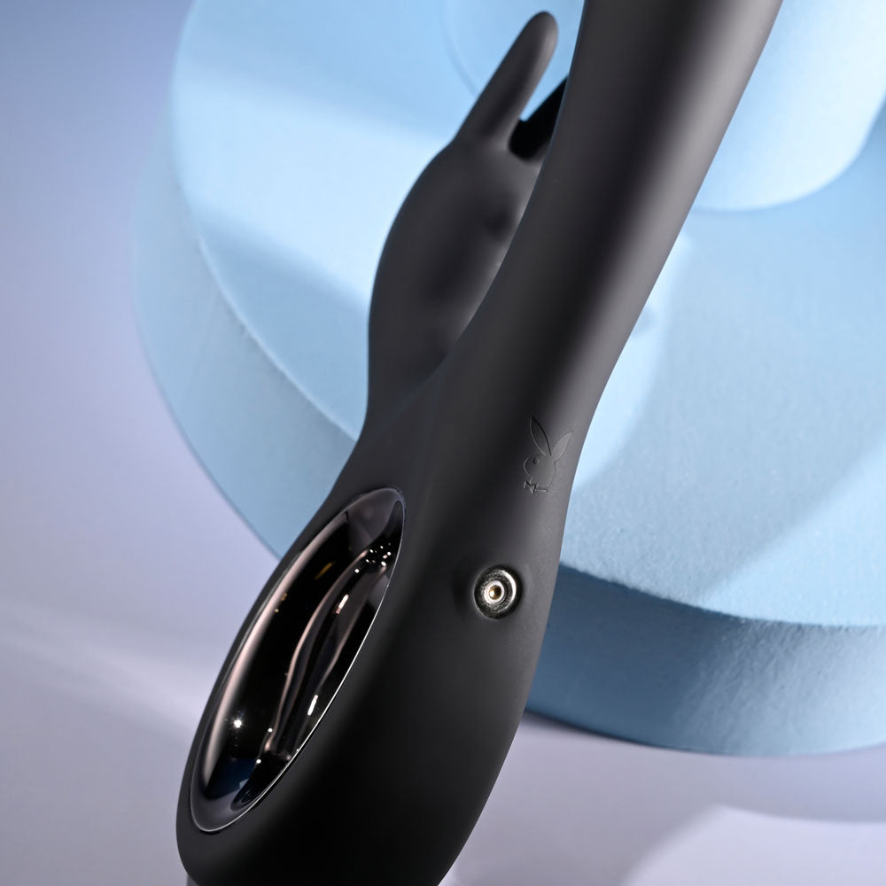Playboy Pleasure Late Night Bunny Black 20 Cm Usb Rechargeable Rabbit Vibrator
