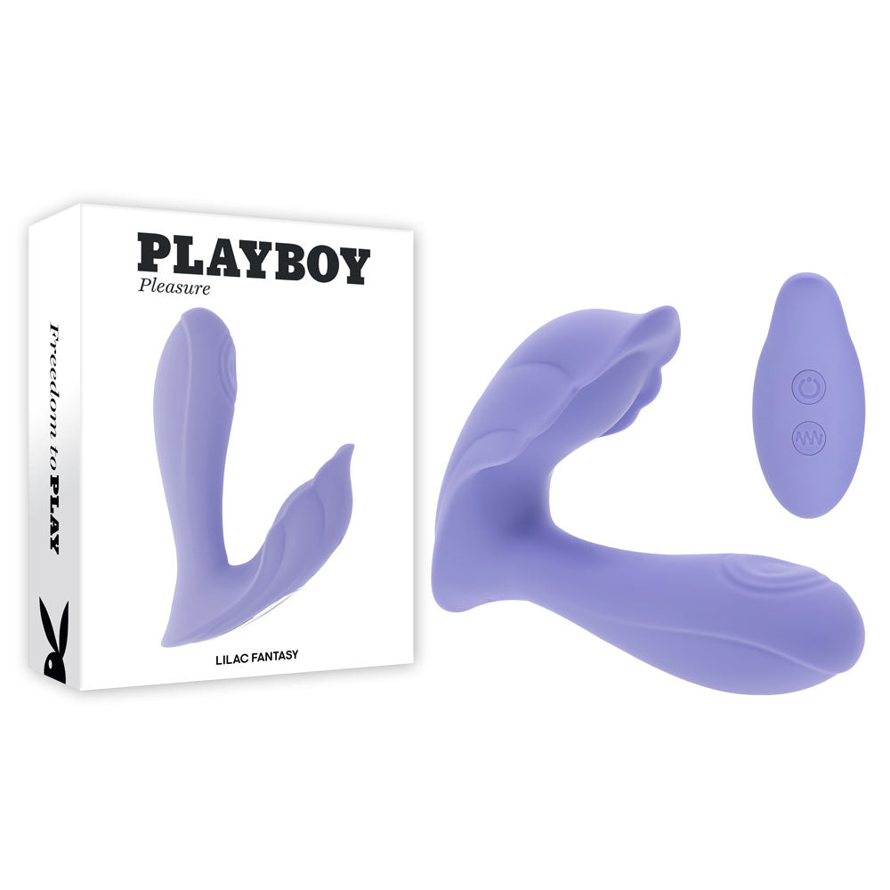 Playboy Pleasure Lilac Fantasy Purple 13.5 Cm Usb Rechargeable Tapping Vibrator With Remote