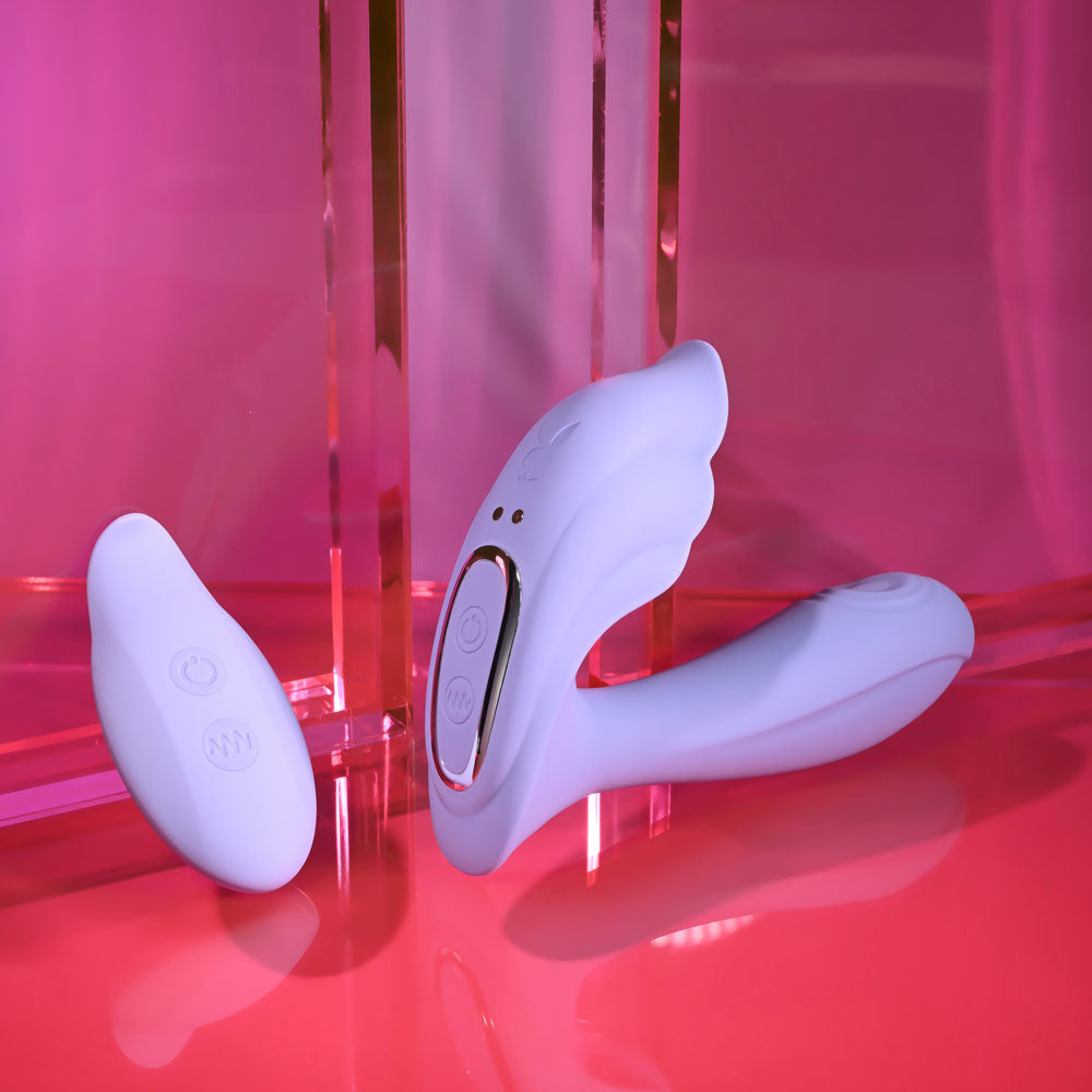 Playboy Pleasure Lilac Fantasy Purple 13.5 Cm Usb Rechargeable Tapping Vibrator With Remote