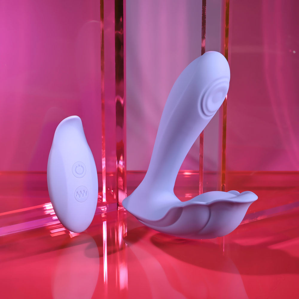 Playboy Pleasure Lilac Fantasy Purple 13.5 Cm Usb Rechargeable Tapping Vibrator With Remote
