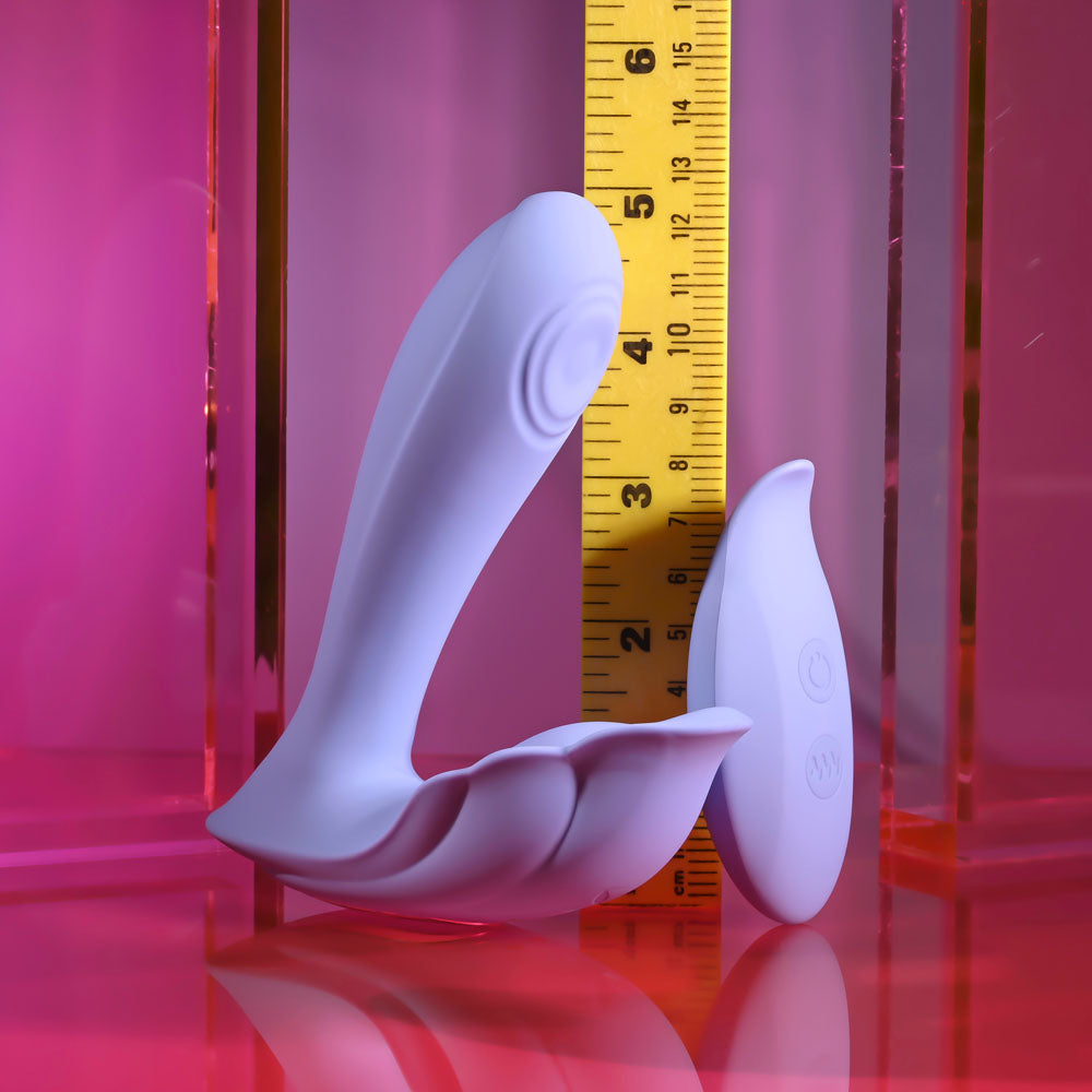 Playboy Pleasure Lilac Fantasy Purple 13.5 Cm Usb Rechargeable Tapping Vibrator With Remote