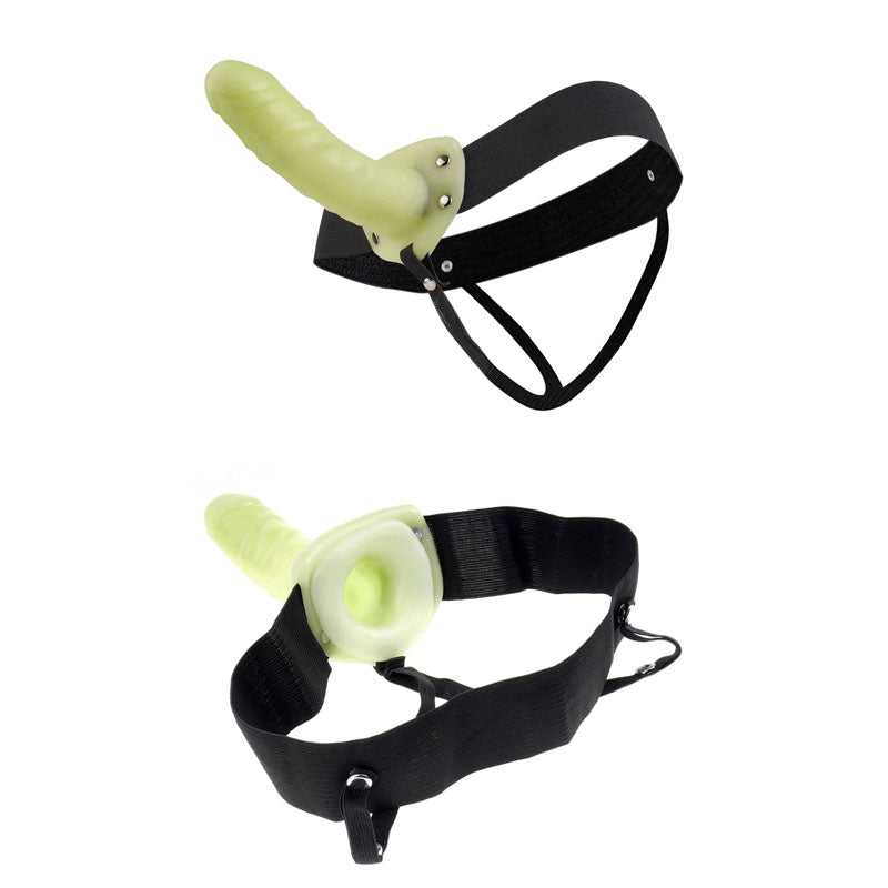 Fetish Fantasy Series For Him Or Her Hollow Strap On Glow In The Dark 6'' Hollow Strap On