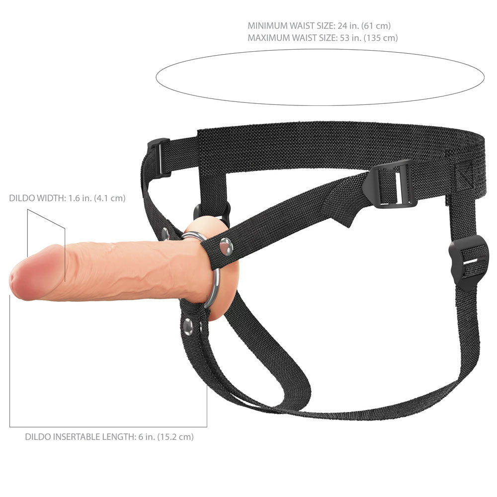 Fx Elite 6'' Silicone Hollow Strap On Flesh Flesh 15.2 Cm Hollow Strap On