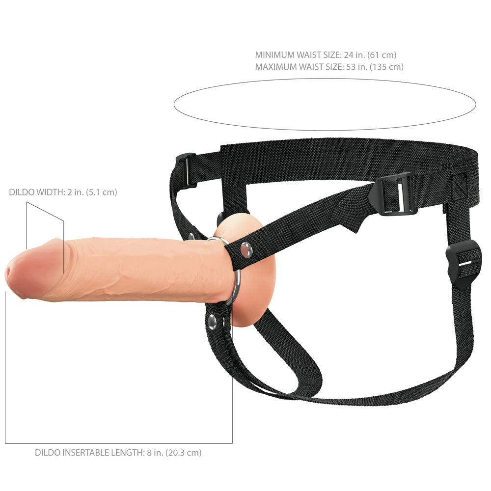 Fx Elite 8'' Silicone Hollow Strap On Flesh Flesh 20 Cm Hollow Strap On