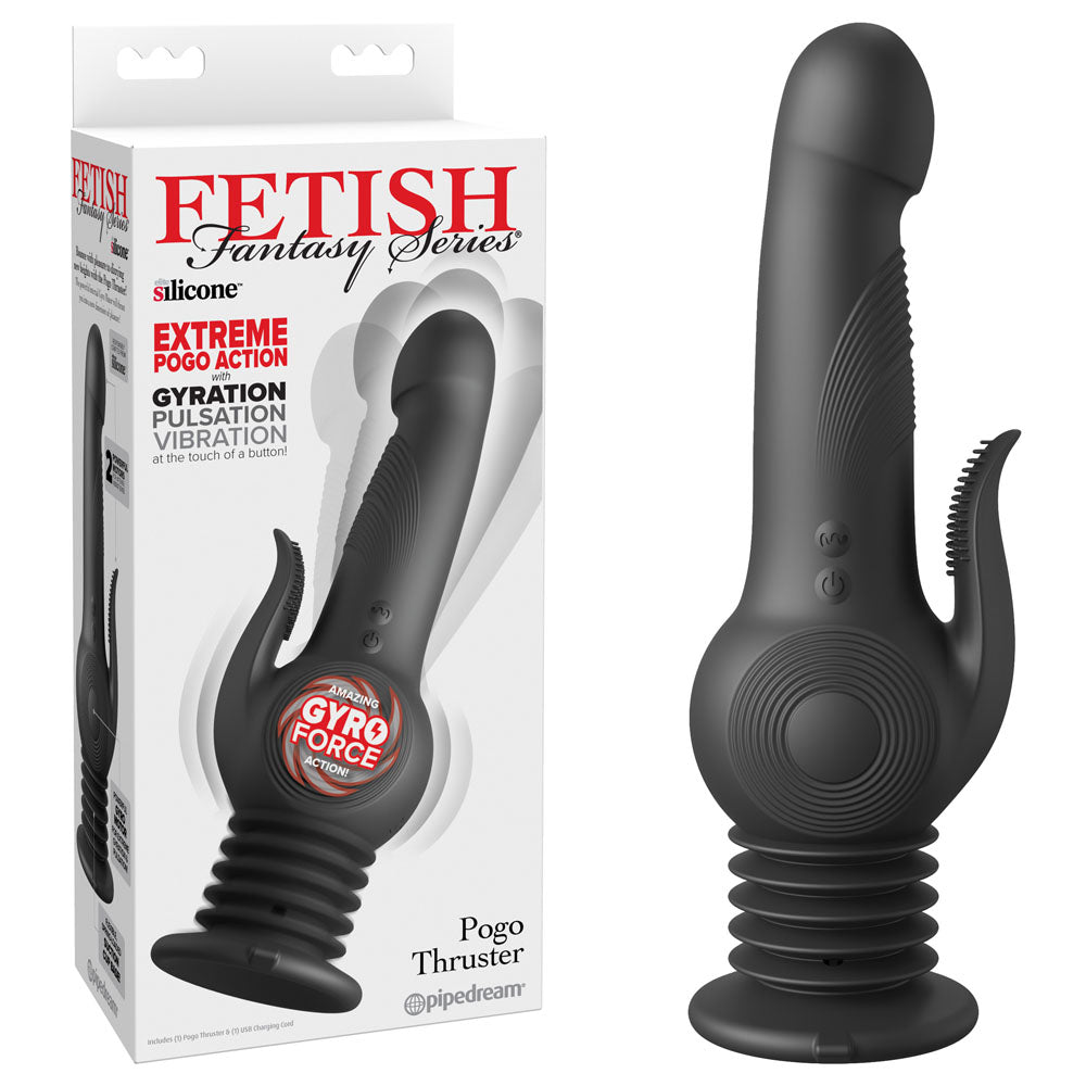 Fetish Fantasy Series Pogo Thruster Black Usb Rechargeable 23.5 Cm Gyrating Rabbit Vibrator
