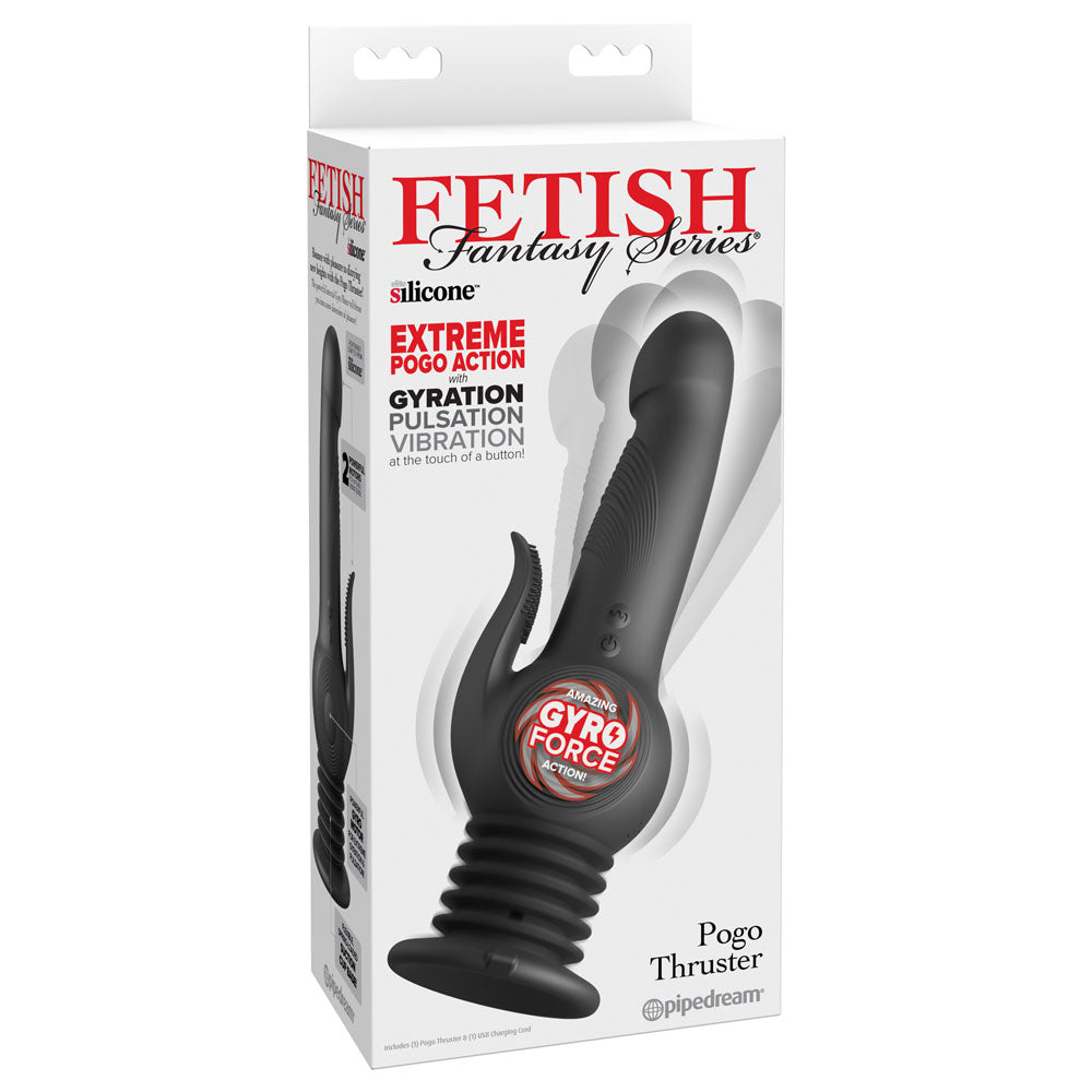 Fetish Fantasy Series Pogo Thruster Black Usb Rechargeable 23.5 Cm Gyrating Rabbit Vibrator