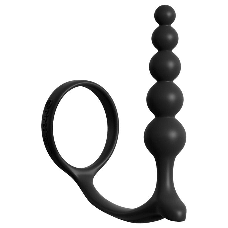 Anal Fantasy Collection Ass Gasm Cockring Anal Beads Black Cock Ring With Anal Plug