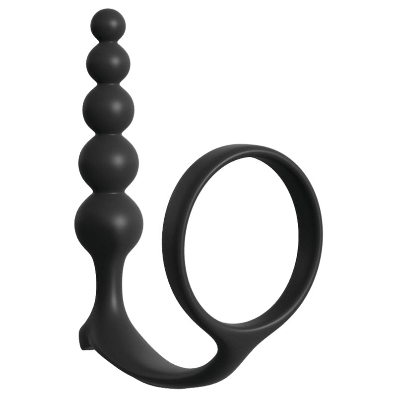 Anal Fantasy Collection Ass Gasm Cockring Anal Beads Black Cock Ring With Anal Plug