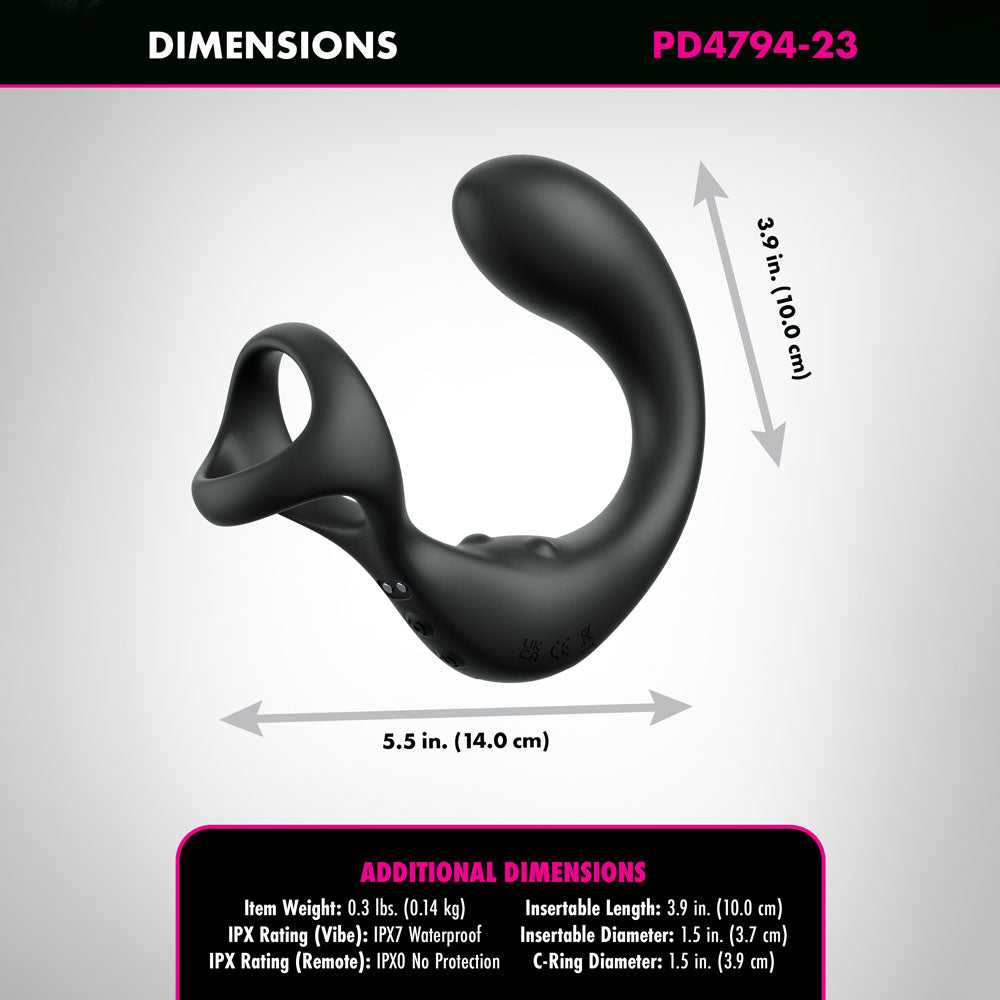 Anal Fantasy Elite Ass Gasm Taint Alizer Black Usb Rechargeable Prostate Massage With Cock Ring