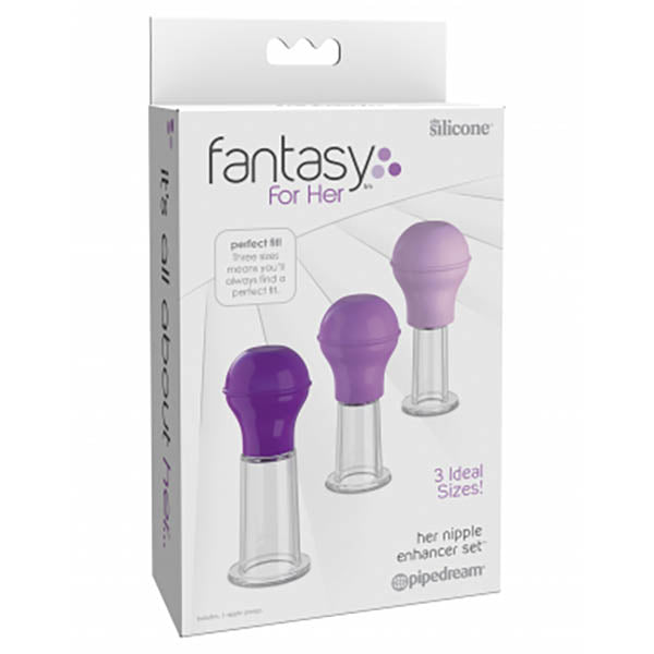 Fantasy For Her Nipple Enhancer Set Nipple Pump Set Set Of 3 Sizes
