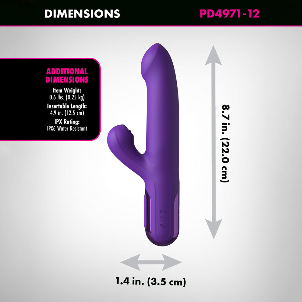 Fantasy For Her Super Soni X Thruster Purple Usb Rechargeable Thrusting Rabbit Vibrator