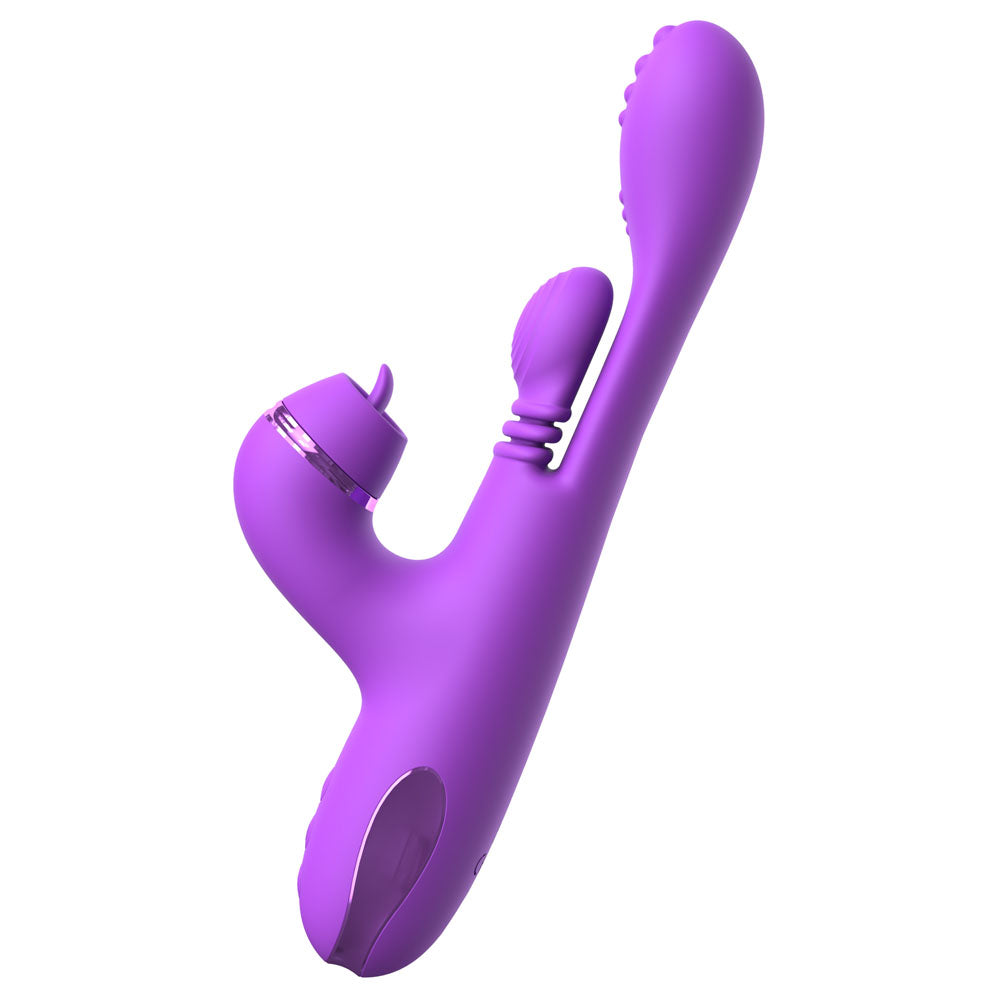 Fantasy For Her Inti Motion Pulse Pro Purple 24 Cm Usb Rechargeable Swirling & Flicking Rabbit Vibrator
