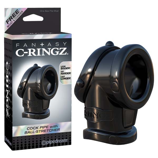 Fantasy C Ringz Cock Pipe With Ball Stretcher Black Cock & Ball Rings