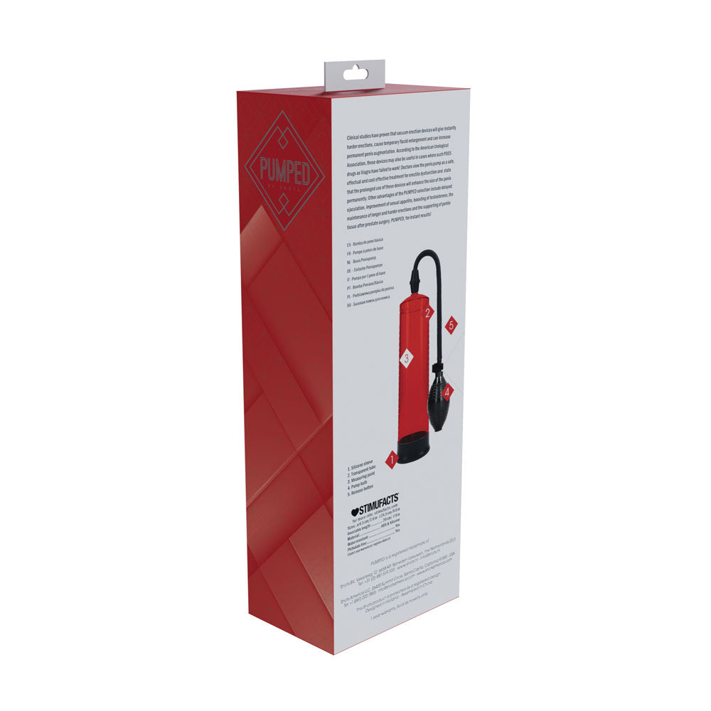 Pumped Basic Pump 1 Red Red Penis Pump
