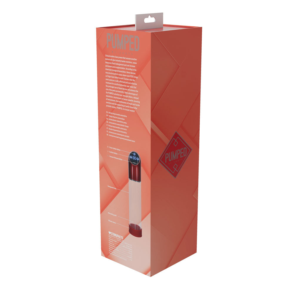 Pumped Automatic Waterproof Pump Metal Red Red/Clear Usb Rechargeable Automatic Penis Pump
