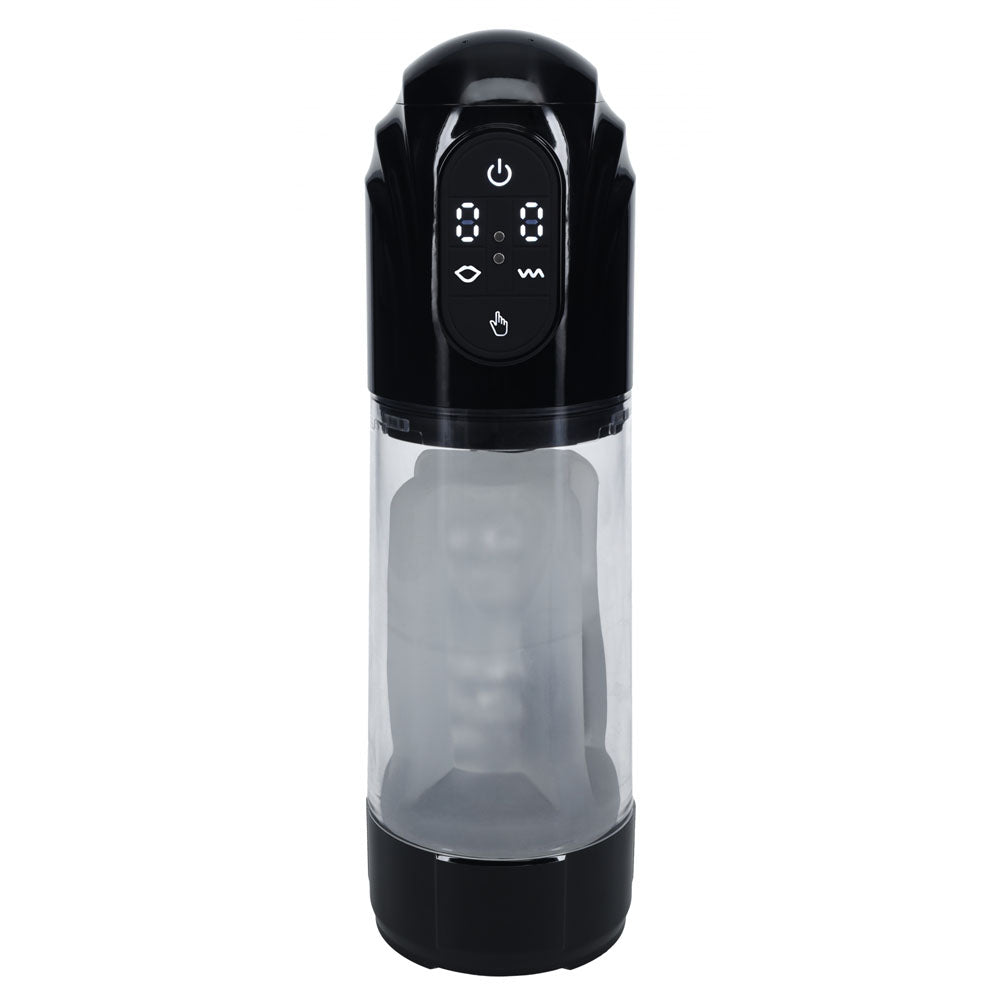 Pumped Techno Thrust Auto Masturbator Black/Clear Usb Rechargeable Auto Maturbator