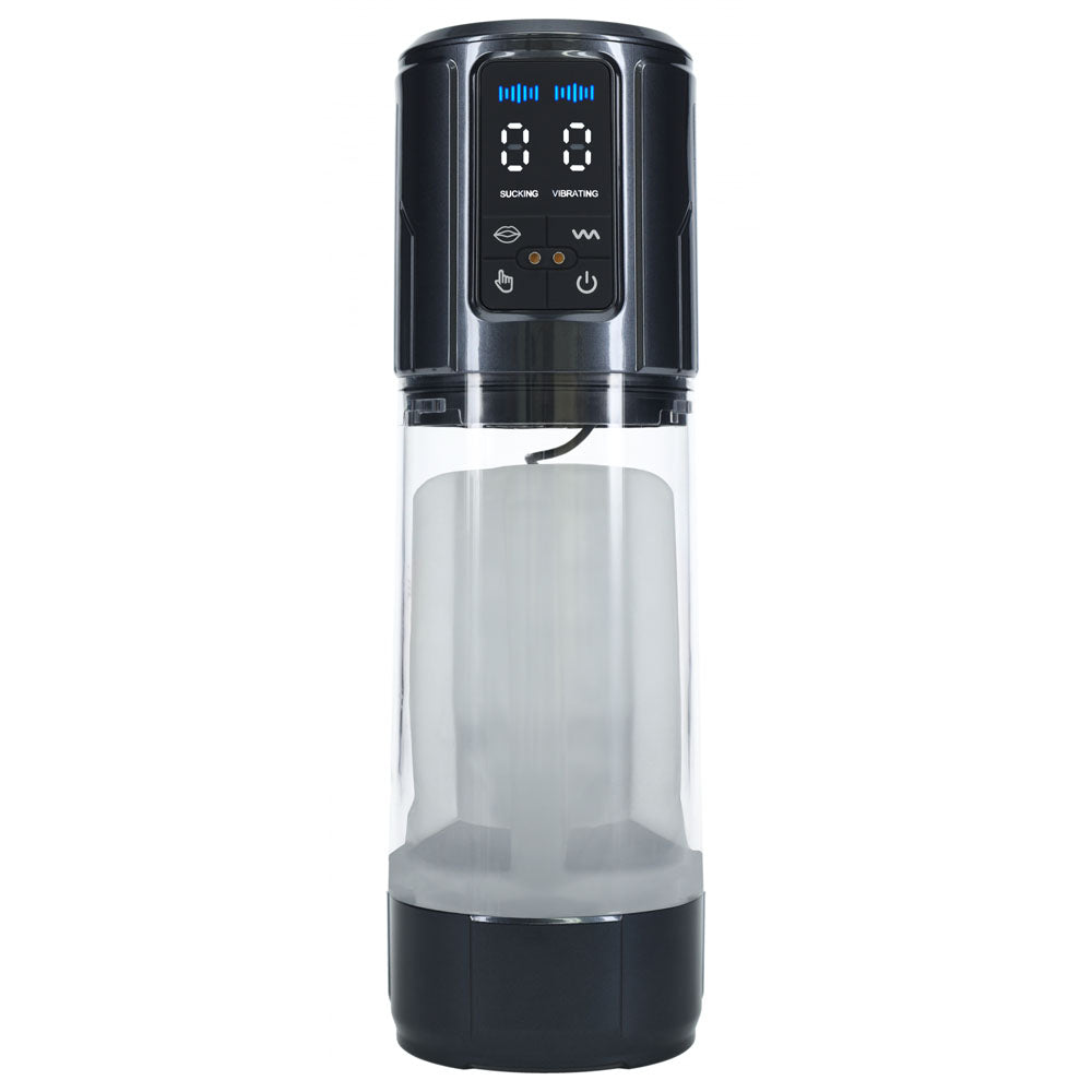 Pumped Ultra Lift Automatic Masturbator Gunmetal Grey/Clear Usb Rechargeable Auto Masturbator