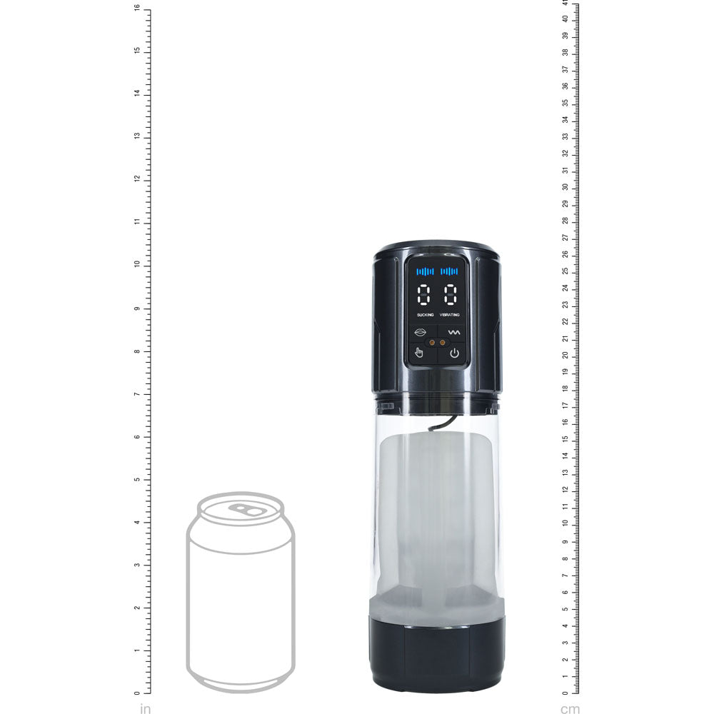 Pumped Ultra Lift Automatic Masturbator Gunmetal Grey/Clear Usb Rechargeable Auto Masturbator