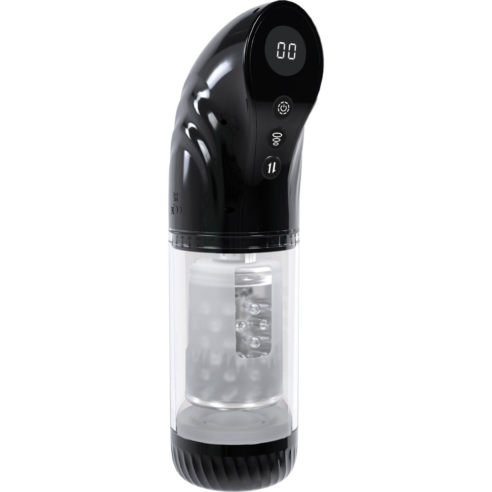 Pumped Strokemate Black/Clear Usb Rechargeable Sucking Rotating And Thrusting Auto Masturbator