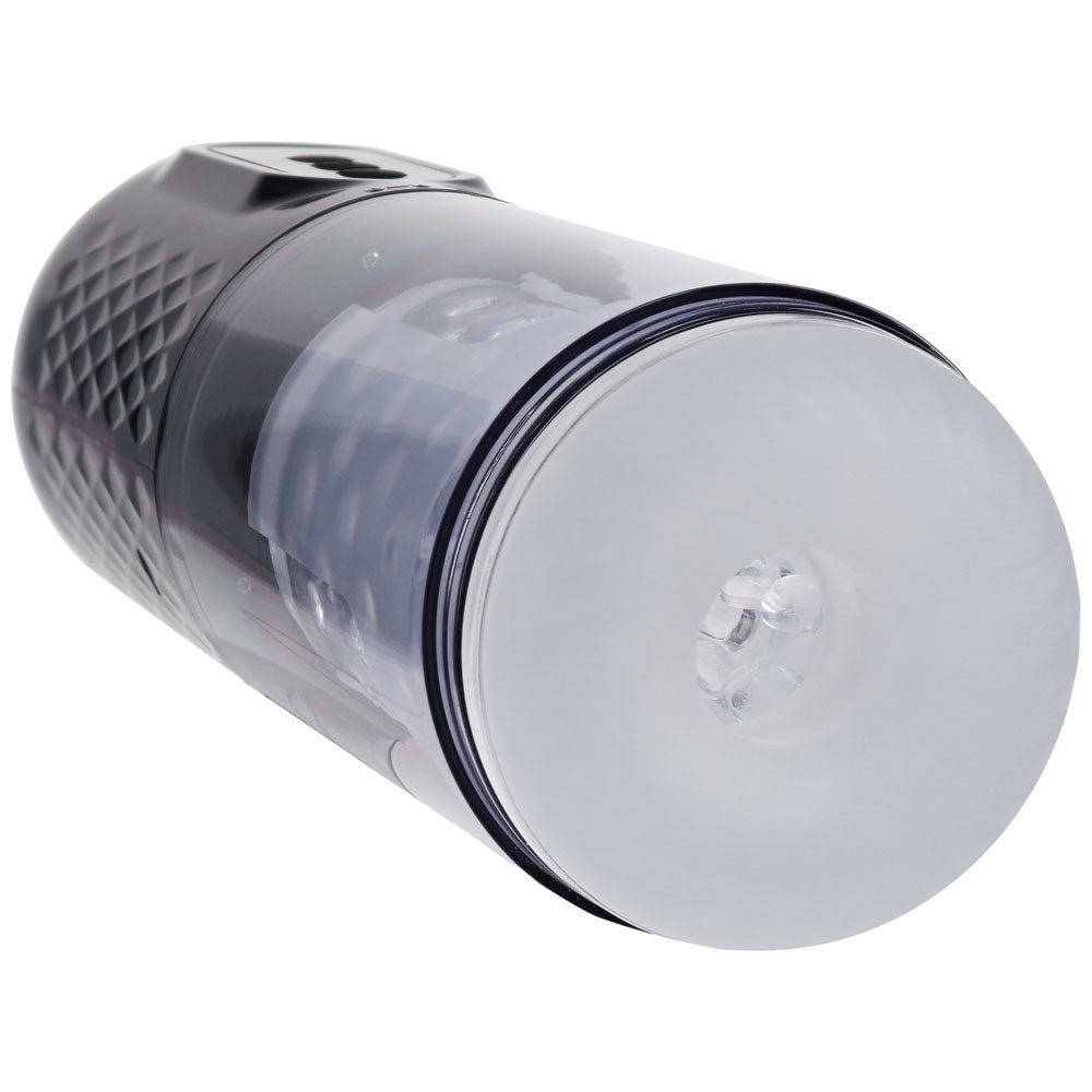 Pumped Vortex Gunmetal Gunmetal Grey/Clear Usb Rechargeable Sucking Rotating And Thrusting Auto Masturbator