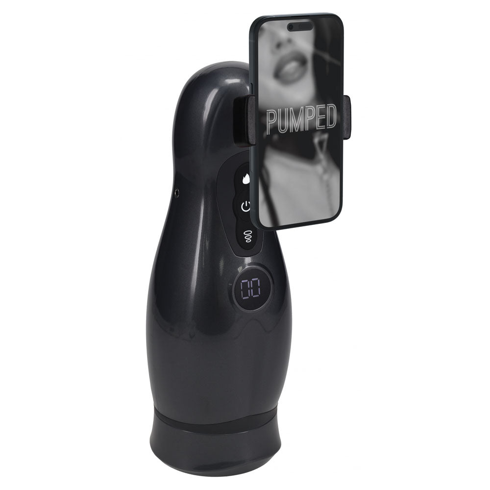 Pumped Virtuo Gunmetal Gunmetal Grey/Clear Usb Rechargeable Sucking And Vibrating Auto Masturbator
