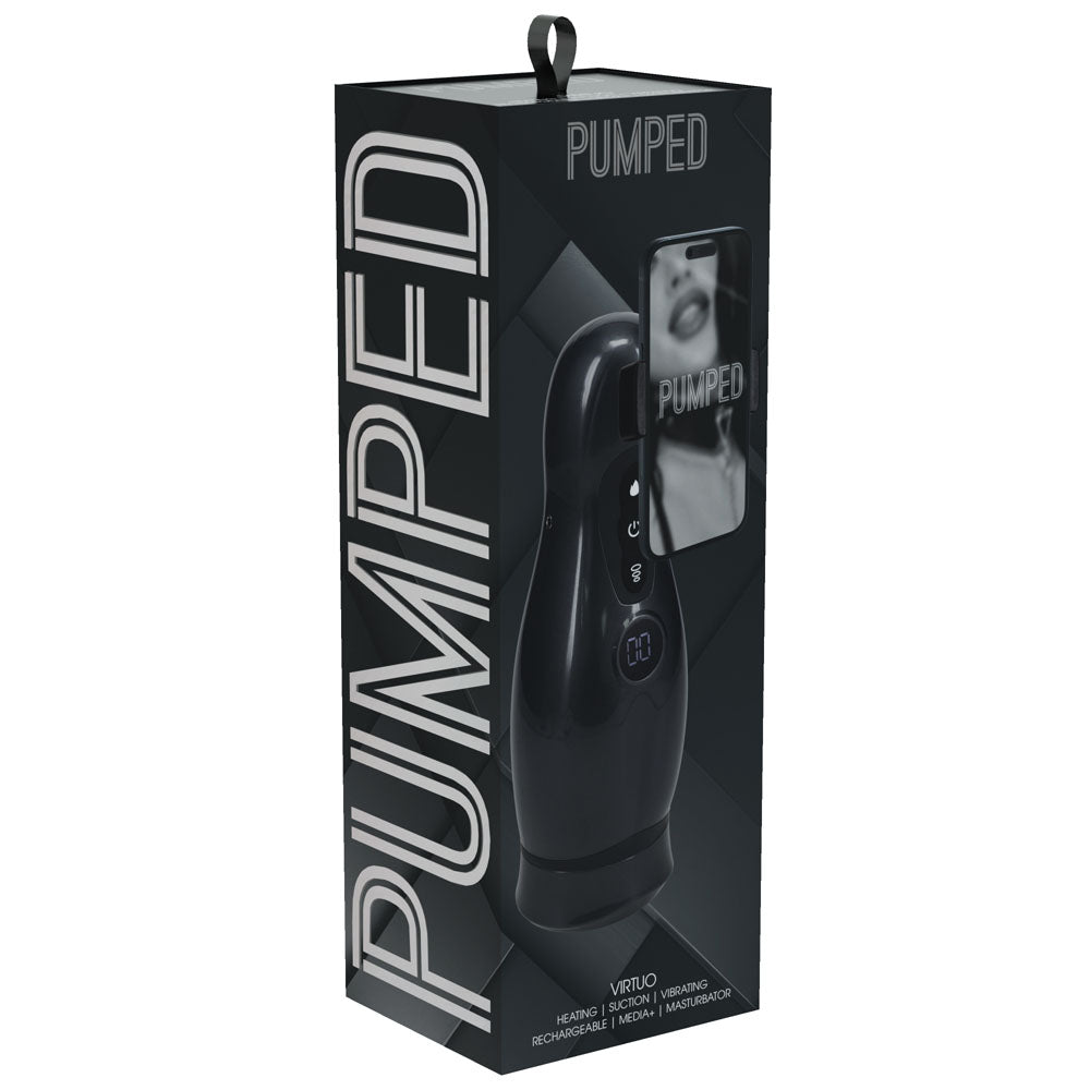 Pumped Virtuo Gunmetal Gunmetal Grey/Clear Usb Rechargeable Sucking And Vibrating Auto Masturbator