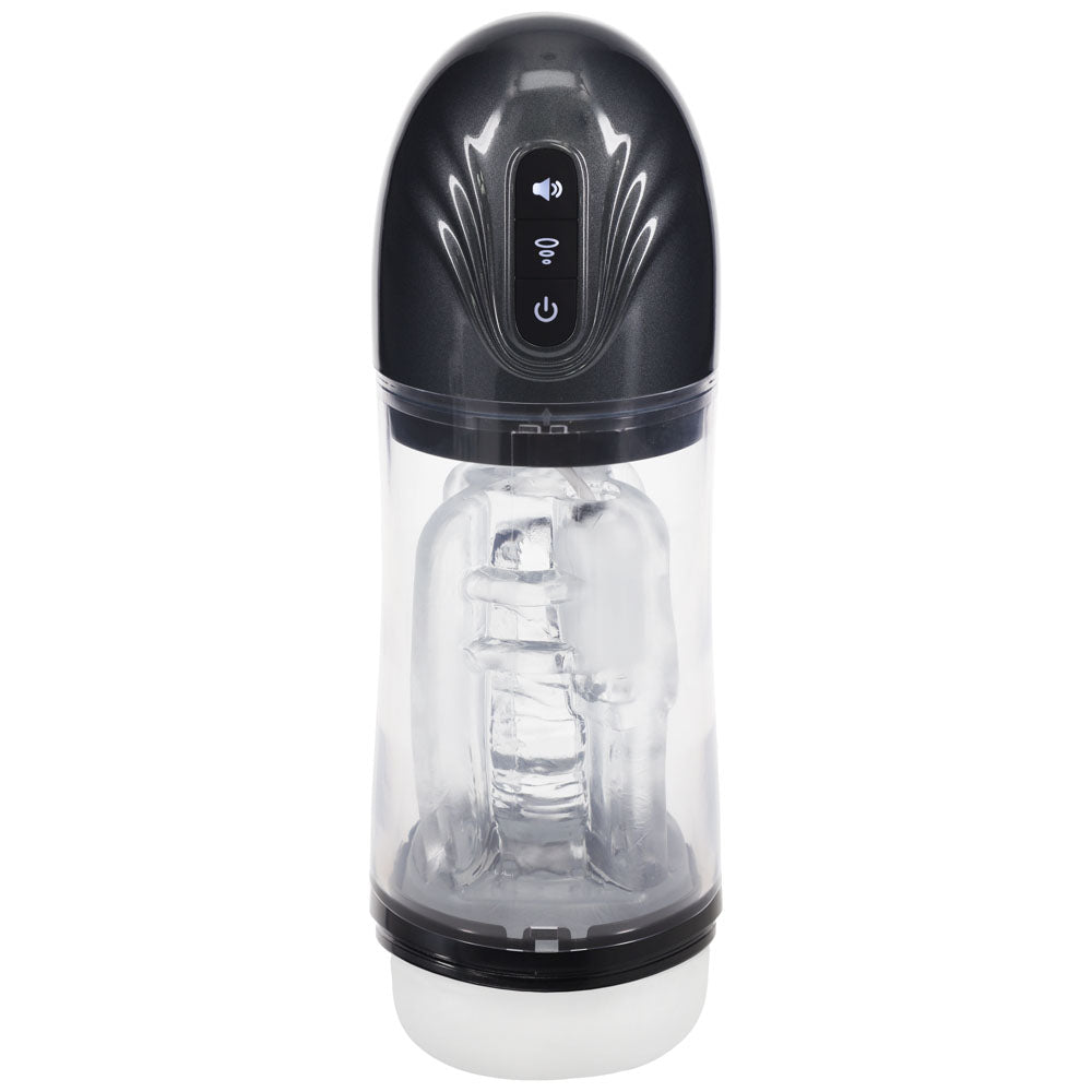 Pumped Sonic Pull Gunmetal Gunmetal Grey/Clear Usb Rechargeable Sucking And Vibrating Auto Masturbator