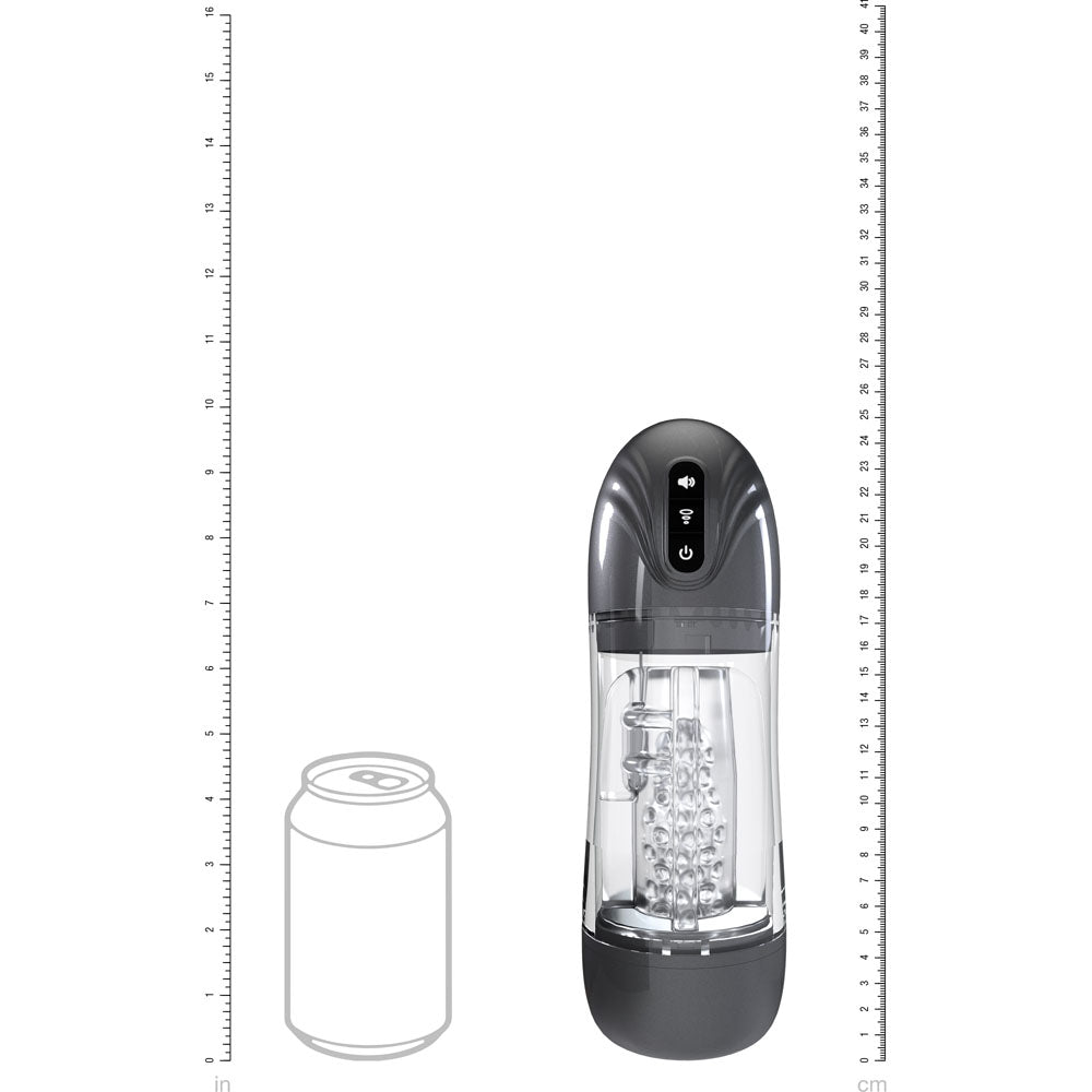Pumped Sonic Pull Gunmetal Gunmetal Grey/Clear Usb Rechargeable Sucking And Vibrating Auto Masturbator