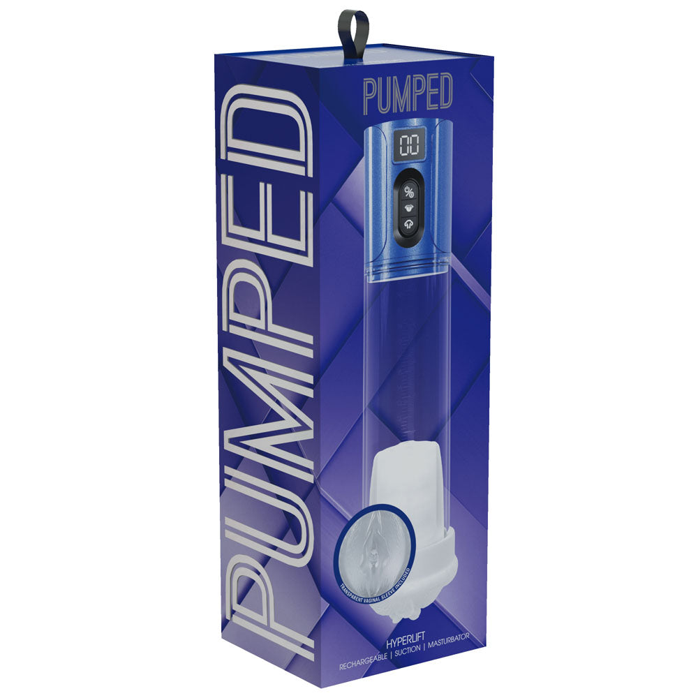 Pumped Hyper Lift Blue Metallic Blue/Clear Usb Rechargeable Auto Pump
