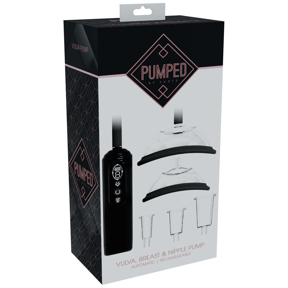 Pumped Vulva, Breast & Nipple Pump Black Black Usb Rechargeable Ladies Pump Set
