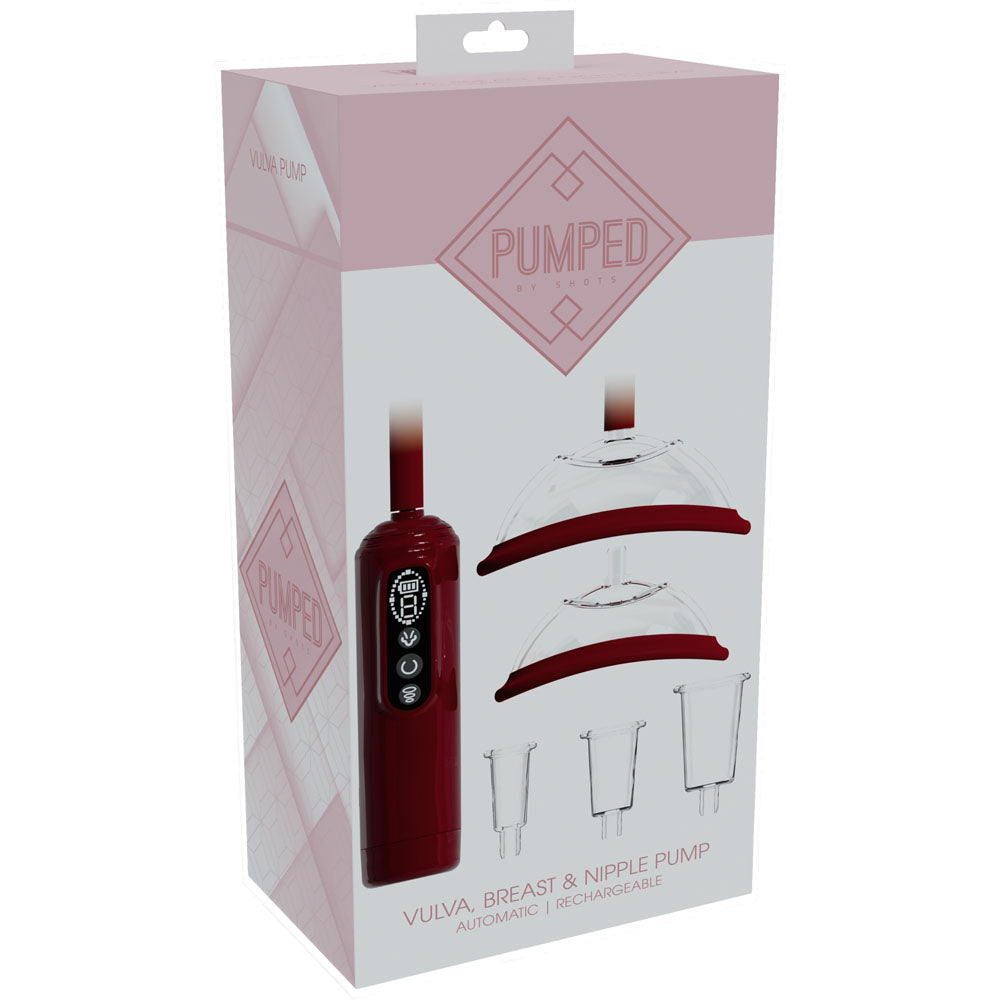 Pumped Vulva, Breast & Nipple Pump Red Red Usb Rechargeable Ladies Pump Set