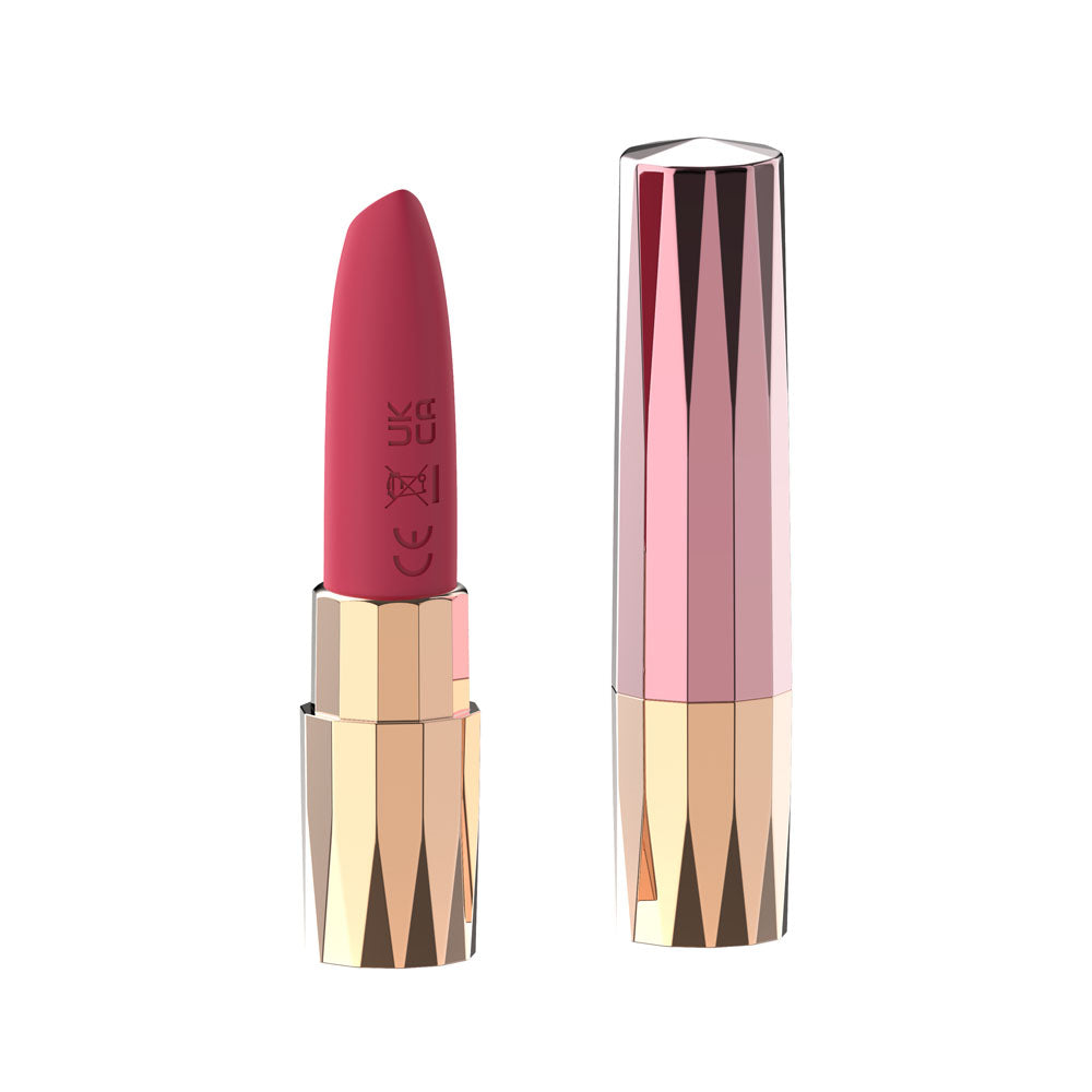 Passion Play Rechargeable Lipstick Vibe Pink/Gold 9.6 Cm Usb Rechargeable Lipstick Bullet Vibrator