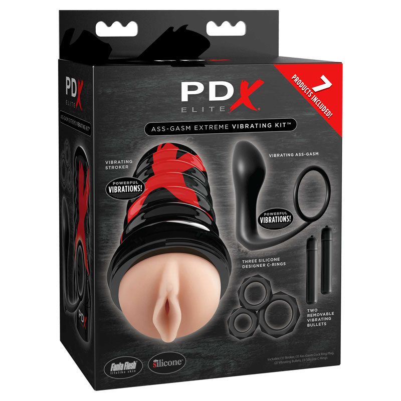 Pdx Elite Ass Gasm Vibrating Kit Black Male Kit 11 Piece Set