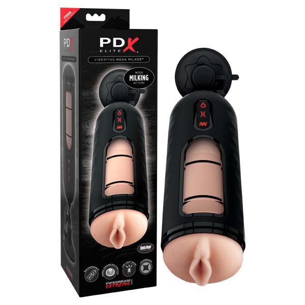 Pipedream Extreme Toyz Elite Vibrating Mega Milker Flesh Usb Rechargeable Powered Stroker