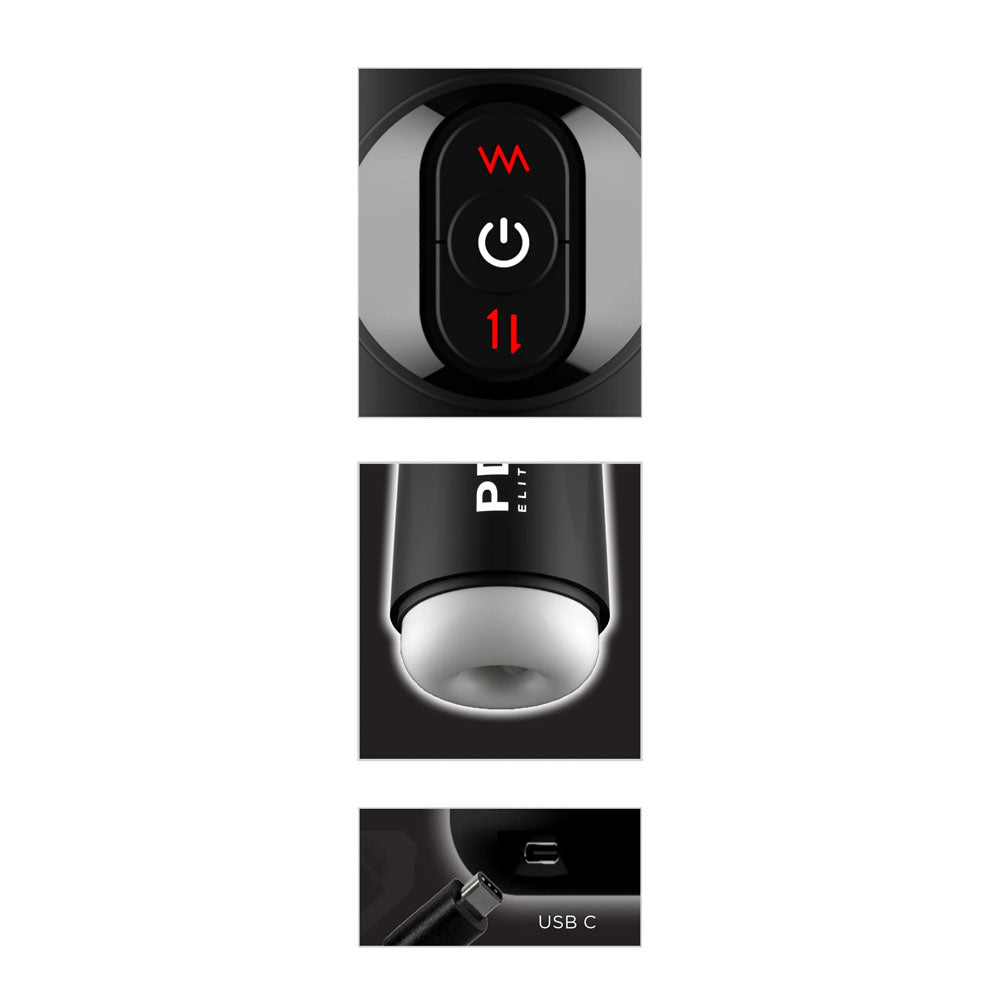 Pdx Elite Moto Milker Usb Rechargeable Thrusting & Vibrating Auto Stroker