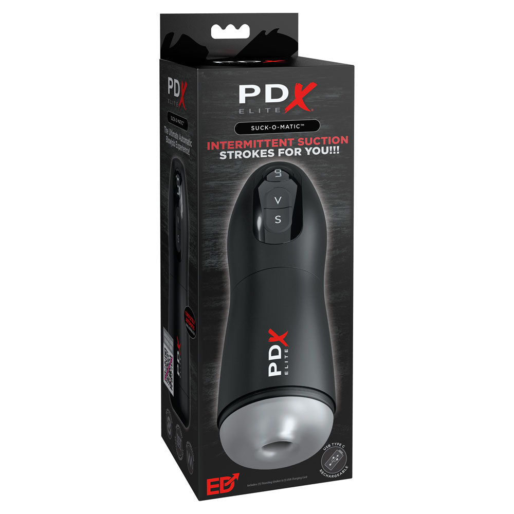 Pdx Elite Suck O Matic Usb Rechargeable Sucking & Vibrating Masturbator