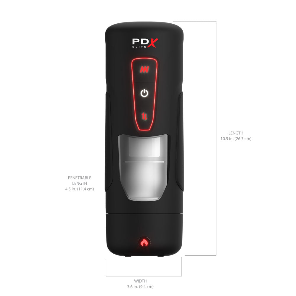 Pdx Elite Milk Me Hotter Usb Rechargeable Thrusting Heating & Vibrating Auto Stroker