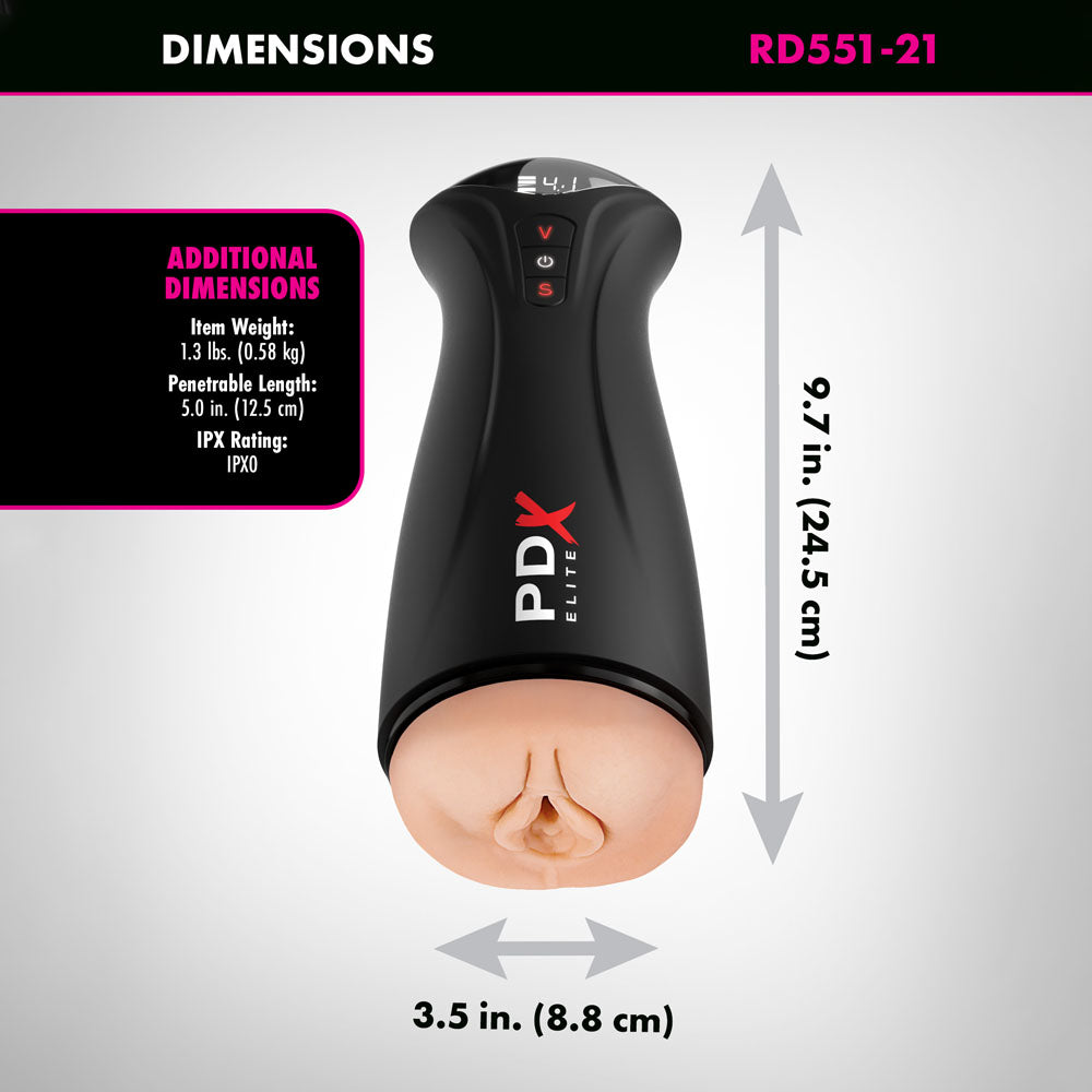 Pdx Elite Fuck Gasm Flesh Usb Rechargeable Sucking & Vibrating Auto Stroker