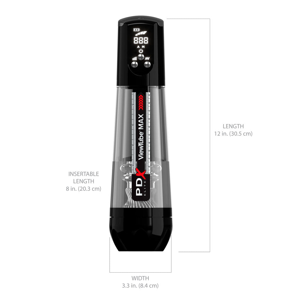 Pdx Elite View Tube Max View Clear Usb Rechargeable Suction Auto Stroker
