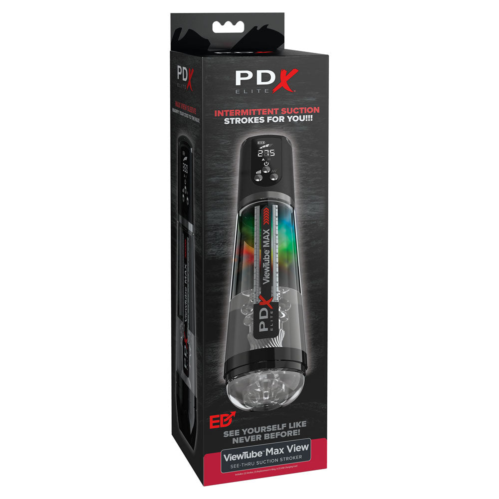 Pdx Elite View Tube Max View Clear Usb Rechargeable Suction Auto Stroker