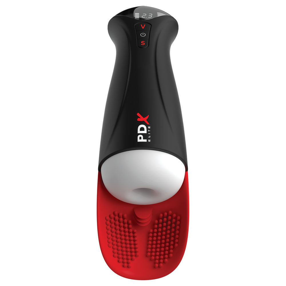 Pdx Elite Fap O Matic Pro Xl White/Red White Usb Rechargeable Auto Stroker