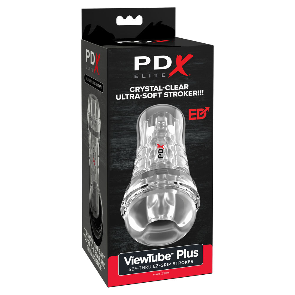 Pdx Elite View Tube Ez Grip Stroker Clear Stroker