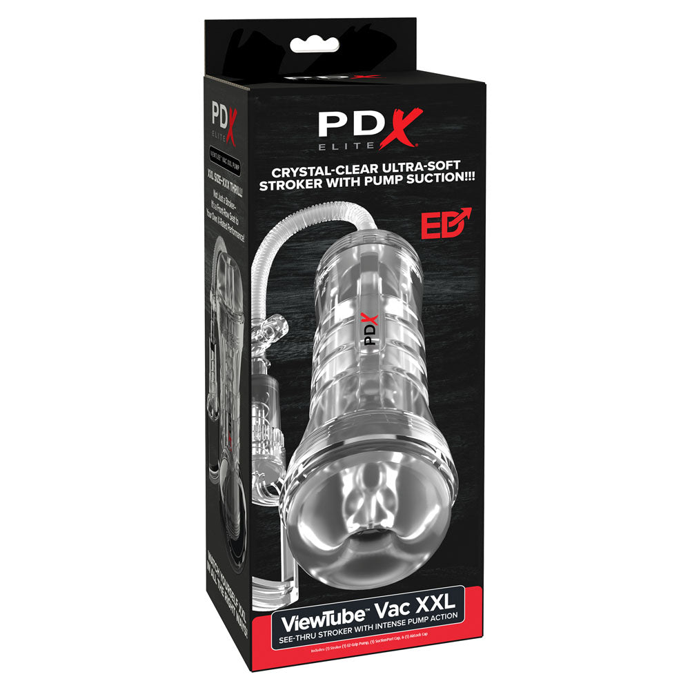 Pdx Elite View Tube Vac Xxl Pump Stroker Clear Vagina Stroker With Suction Pump